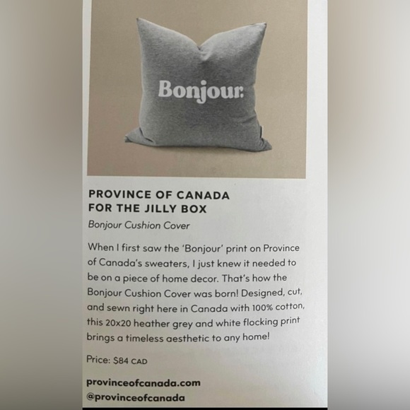 Pillow cover by Province of Canada for the Jilly Box - Picture 3 of 3